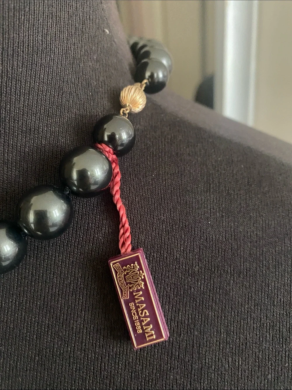 Masami Black Shell Pearls With 14kt Clasp